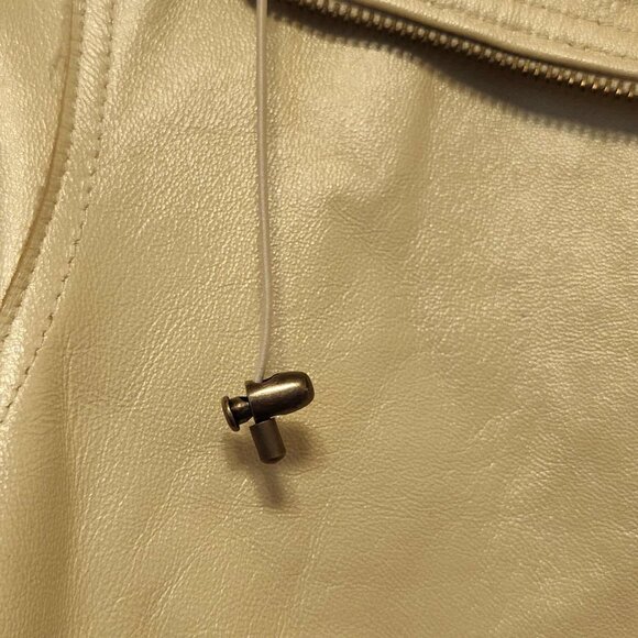 Chico's Cream-colored shimmer leather‎ jacket Medium to Large - Picture 8 of 13